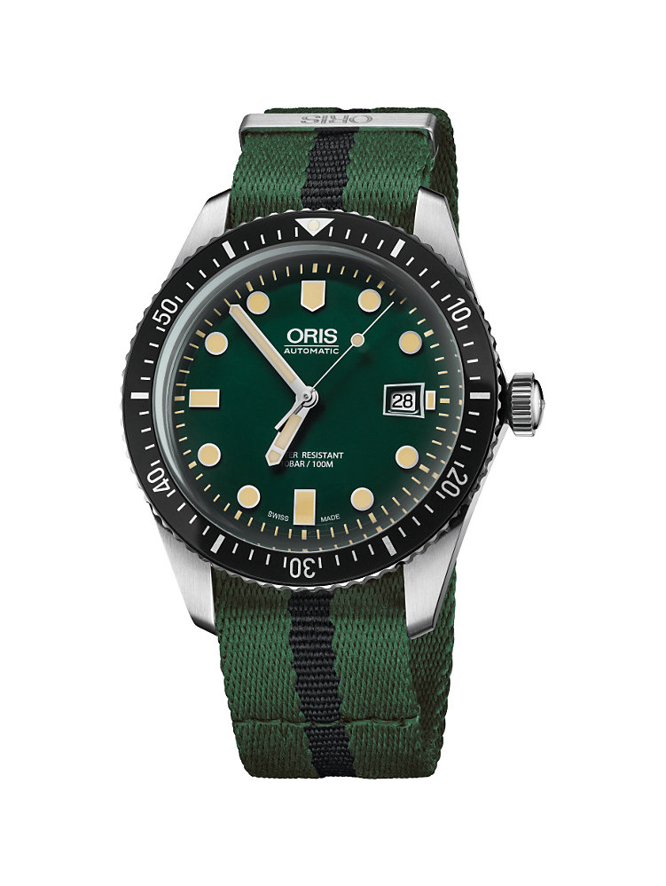 oris green divers watch